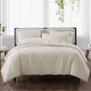 Cannon home elegant Ivory - White solid duvet set extra soft, easy care luxury